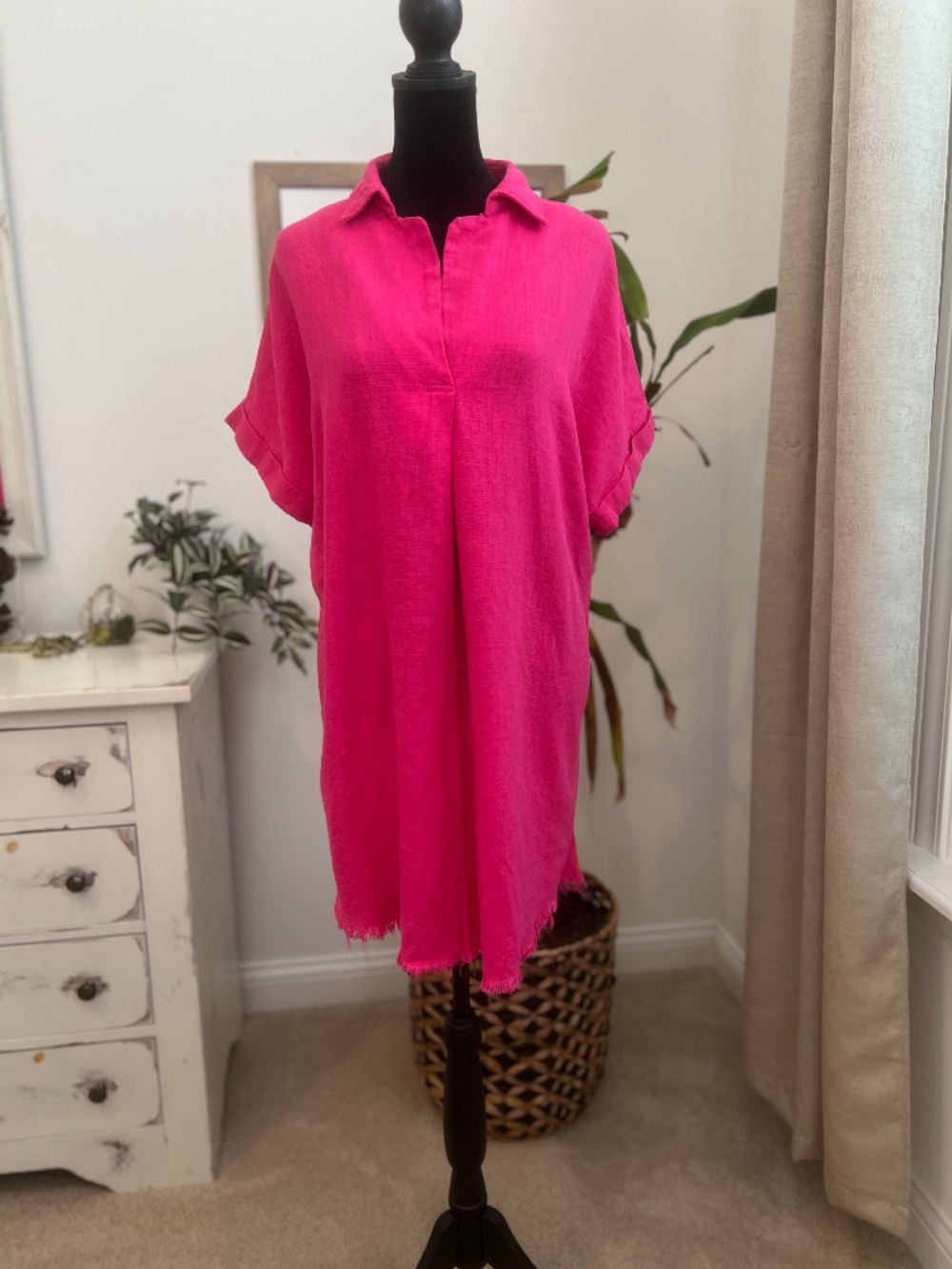 Hot Pink Shirt Dress